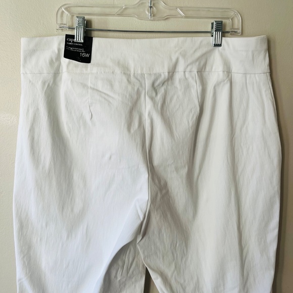 Alfani Sz 16W Stretch Pull On White Straight Leg Capri Jeggings Tummy Control - Picture 5 of 8